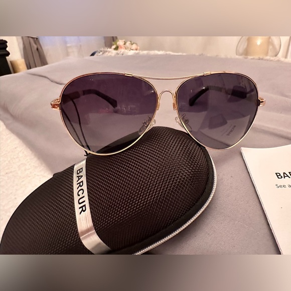 BRAND NEW UNISEX GOLD BARCUR POLARIZED SUNGLASSES - Picture 2 of 6